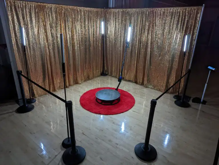 Setup for 360 photo booth rental in Dallas Fort Worth